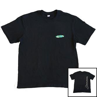 T-shirt, black, silver logo on the back, size XL